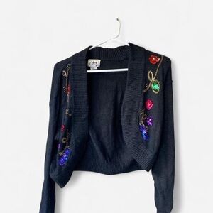 Embellished Black Silk angora Uy